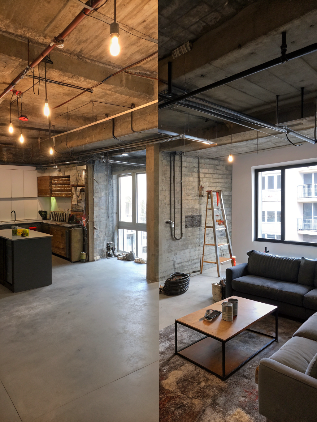 Before and after result for Basement Suite